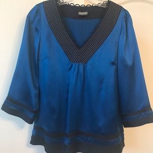 Ann Taylor stunning blue silk blouse